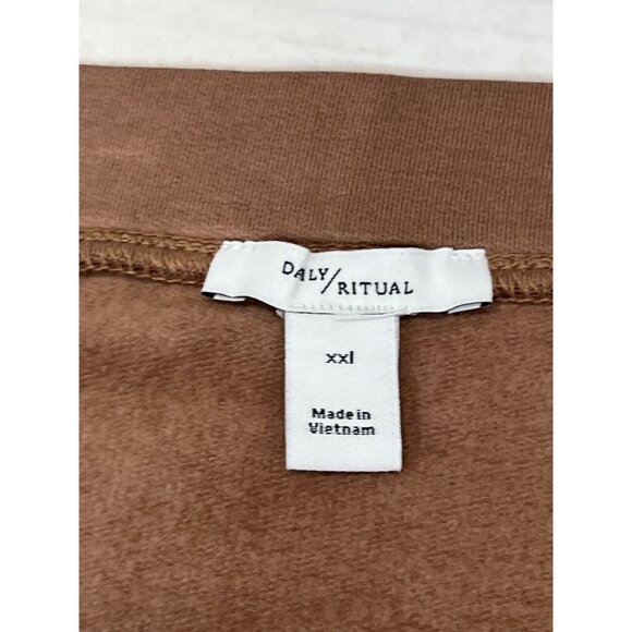 Daily Ritual Skirt Womens XXL Tan‎ Stretchy Knit Maxi Pull On Neutral Capsule - Picture 5 of 7